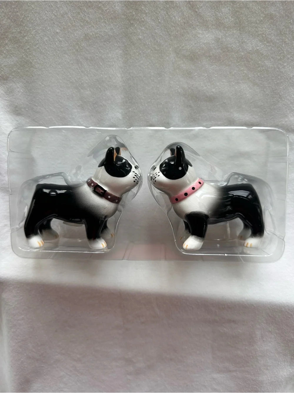 Magnetic Boston Terrier Salt & Pepper Shakers.